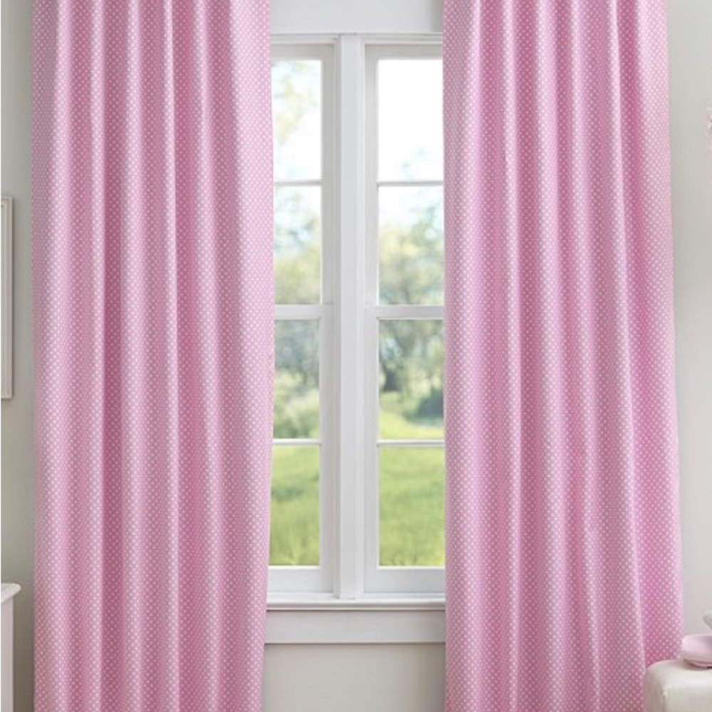 Pottery Barn Kids Pink Polka Dot Curtain